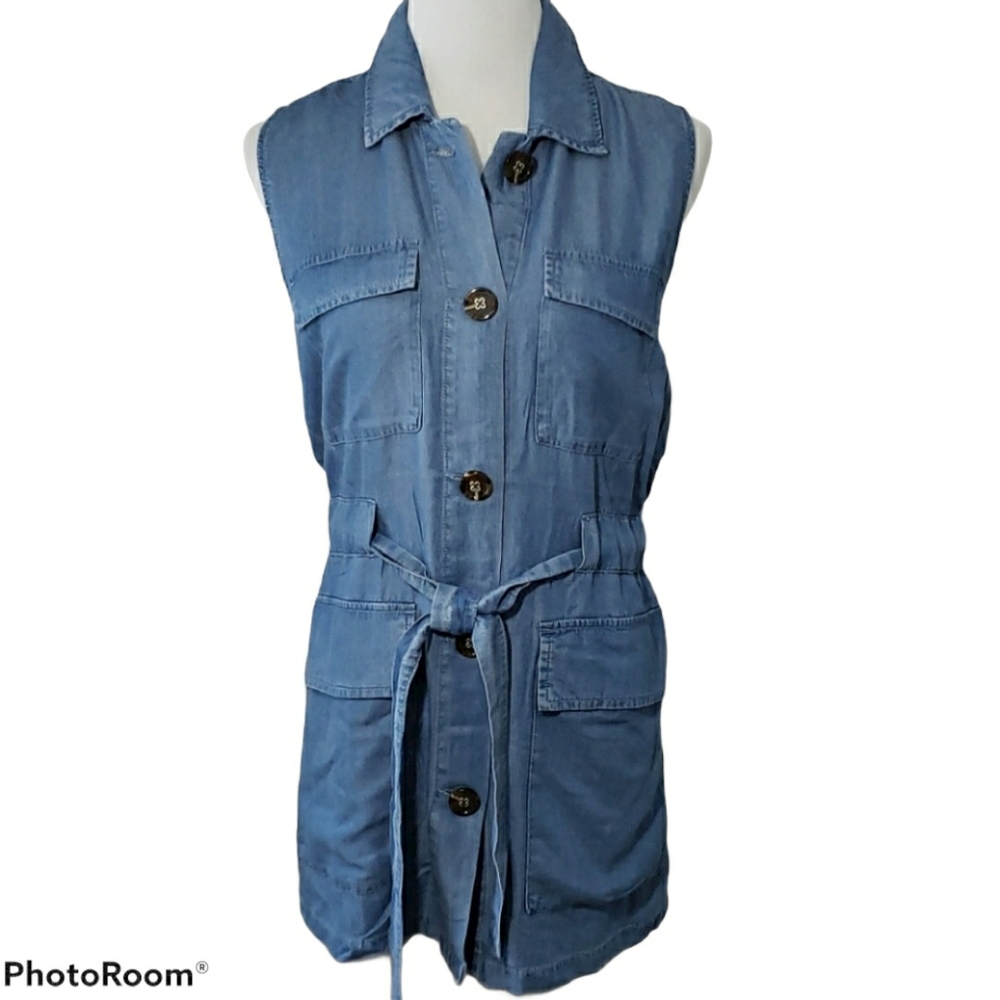 Andrew Marc Sleeveless Belted Utility Vest NWT